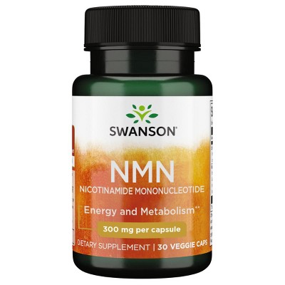 Swanson NMN Nicotinamide Mononucleotide, 300 mg, 30 Veggie Capsule.