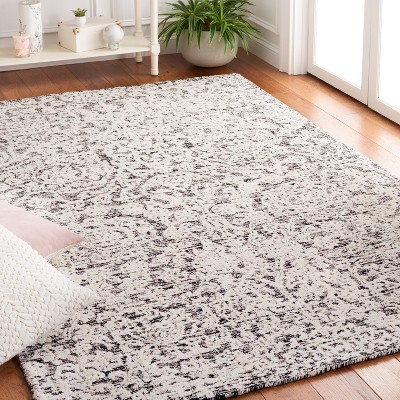 Metro Black and Ivory Hand-Tufted Wool Area Rug