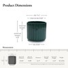 LuxenHome 11" Dia Ceramic Planter Jade Green Glazed Ribbed Plant Pot Large Outdoor Indoor Decorative Flower Pot with Drainage Hole and Plug - 3 of 4