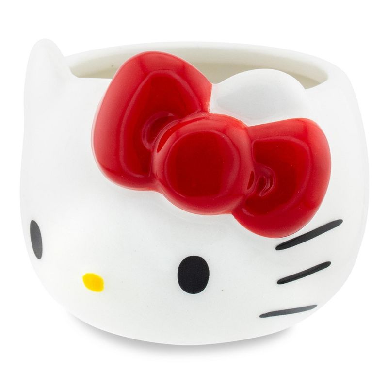 Silver Buffalo Sanrio Hello Kitty Red Bow Sculpted Ceramic Mini Mug | Holds 3 Ounces, 3 of 10