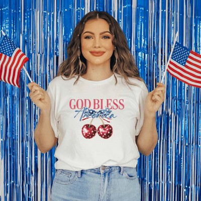 Simply Sage Market God Bless America Cherries Short Sleeve Tee
