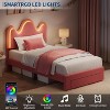 Full Platform Bed for Kids, Adjustable Boucle Headboard, Storage Drawer, Lamb Fleece Upholstery, Wooden Slats, No Box Spring, Pink - 4 of 4