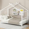 ZHUTA Twin House Bed for Kids,Metal Twin Montessori Bed with Roof, Twin Size Platform Bed Frame with Headboard & Footboard for Girls, Boys,White - 2 of 4