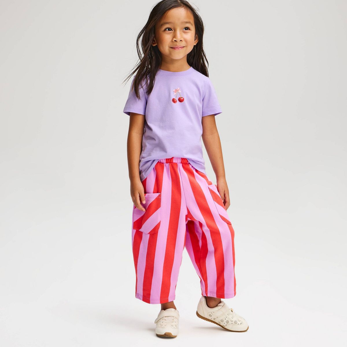 Toddler Girls' Short Sleeve Cherry T-Shirt - Cat & Jack™ Light Purple