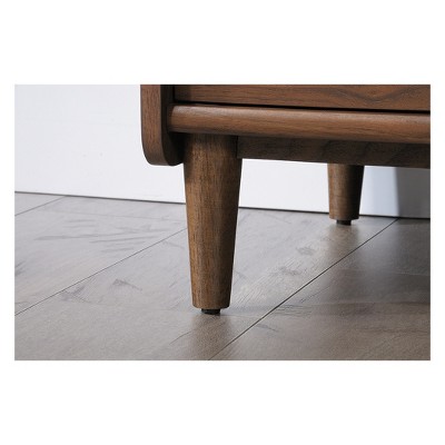 Grand Walnut 2-Drawer Lockable Lateral Filing Cabinet with Brass Handles