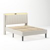 KIGFTSOD Platform Bed Frame with Fabric Upholstered Headboard and Wooden Slats Support - 3 of 4