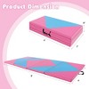 Costway Folding Gymnastics Mat 8' x 4' x 2'' PU Leather Tumbling Exercise Mat Yoga Gym Light Pink+Black/Blue+Black/Pink+Purple/Pink+Black/Pink+Blue/Pink - 3 of 4