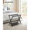 SONGMICS Luggage Rack with Fabric Storage Shelf Suitcasa Stand for Guest Room Bedroom Folding - 2 of 4