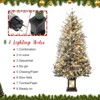 4.5 Ft Artificial Christmas Tree with 200 Warm White  Lights and Red Berries Potted Base Holiday Xmas Tree - 4 of 4