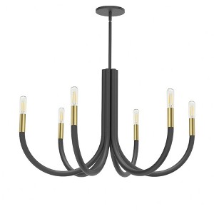 Dainolite Wand 6 - Light Chandelier in  Matte Black/Aged Brass - 1 of 1