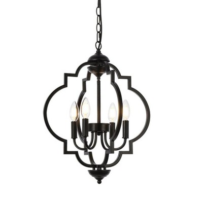 Sandara Black Metal 4-Light Adjustable Pendant