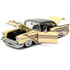 1957 Chevrolet Bel Air Cream with Graphics and Gray Metallic Top "Bigtime Muscle" Series 1/24 Diecast Model Car by Jada - 2 of 4