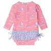 RuffleButts Baby/Toddler Girls UPF50+ Long Sleeve One Piece Rash Guard - 2 of 4