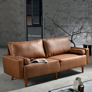 XIZZI Modern Compact 2-Seater Sofa for Small Spaces - Soft Polyester Fabric, Sponge & Plush Filling, Solid Wood Frame Loveseat in Multiple Colors - 1 of 4