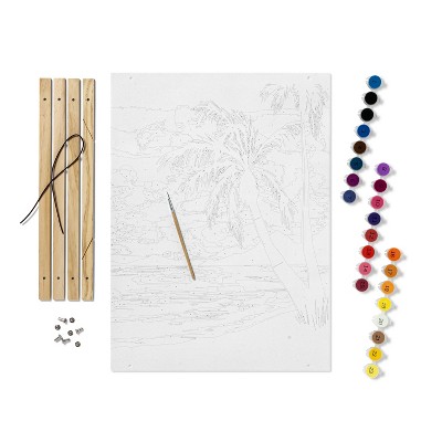 Paint by Number Kit Tropical Beach Scene - Mondo Llama&#8482;