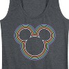 Women's - Disney - Mickey Head Rainbow Outline Graphic Racerback Tank - 2 of 4