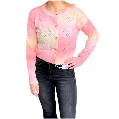 Women's Pointelle Knit Cardi - Hem & Thread - image 1 of 4