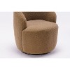 PAGED Swivel Accent Chair Teddy Fabric Armchair with Upholstered, Barrel Chair with Round Swivel Base for Living Room - 2 of 4