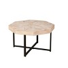 Farmhouse Vintage Octagonal Coffee Table with Metal Cross Legs,29 Inch Patchwork Wood Top Centerpiece for Living Room-Baofuwish - 4 of 4