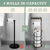 LunaLulinlk Toilet Paper Holder Stand with Bamboo Shelf Bathroom Decor, Black - 3 of 4