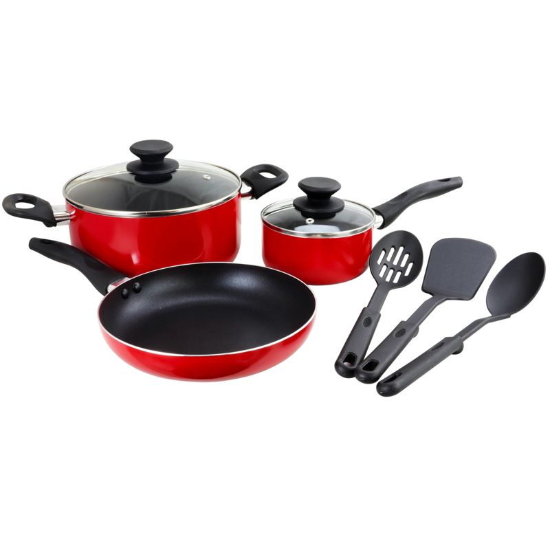 Gibson Home Palmer 8 Piece Cookware Set in Red, 5 of 8