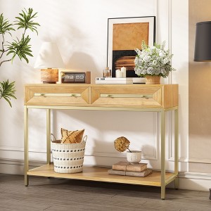 NicBex Bold Geometric Design Console Table with Storage Drawers,Retro Entryway Table for Living Room,Hallway,Entryway - 1 of 4
