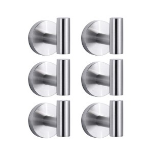 WOWOW Stainless Steel J-Hook Robe/Towel Hook in Brushed Nickel (2 Pack) - 1 of 4
