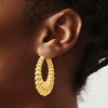 Black Bow Jewelry 7mm x 40mm Polished 14k Yellow Gold Hollow Shrimp Hoop Earrings - 3 of 4