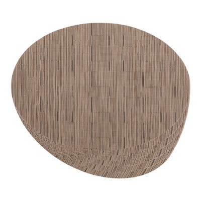 REGALWOVEN PVC Oval Kitchen Dining Table Decor Wipeable Placemats 6 Pcs