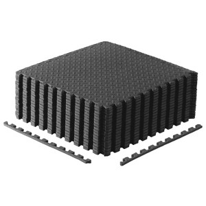CAP 0.5" Interlocking EVA Foam Exercise Mat 24"x24"x0.5" - Black 3pk - 1 of 4