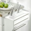 Resenkos Rolling Kitchen Utility Cart with Stainless Top, Drawer, and Racks, White - 2 of 4
