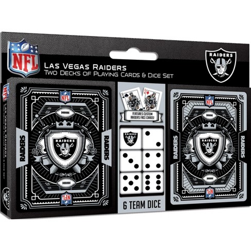 Masterpieces Officially Licensed Nfl Las Vegas Raiders 2-pack Playing Cards  & Dice Set For Adults : Target