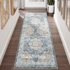 Machine Washable Area Rug Low Pile Non Slip Floor Carpet Vintage Distressed Flower Rug Soft Non Shedding Carpet for Kitchen Bedroom Living Room - 3 of 4