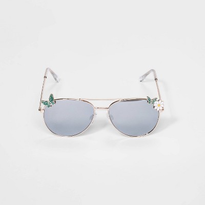 Kids' Butterfly Metal Aviator Sunglasses - Cat & Jack™ Gold