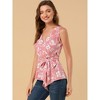 Allegra K Women's Sleeveless V Neck Tie Waist Asymmetric Hem Wrap Peplump Tops - 4 of 4