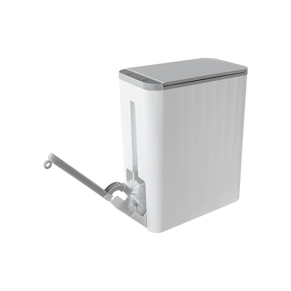 Nine Stars 10L/2.6gal Motion Sensor Trash Can with Hidden Toilet Brush and Water Resistant