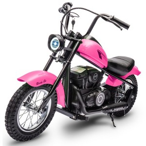 24V Electric Motorcycle with 2 Speed Max Up to 14MPH, LED Light, Leather Seat, Rear Brake,  for Kids 3-8 Years Kids - 1 of 4