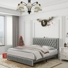 NicBex Upholstered Bed Frame with Star Projector Galaxy Light,Adjustable Button Tufted Headboard with USB Port,Music Speaker,Easy Assembly - 2 of 4