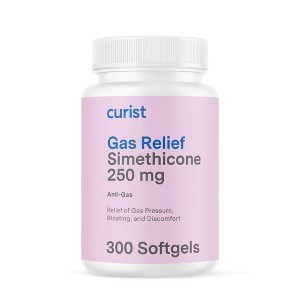 Curist Gas Relief Simethicone 250 mg Softgels (300 count) - Digestive Relief, Bloating Relief & Anti Flatulence Gas Pills for Adults (300 soft gels) - 1 of 4