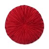 14" Indoor Pleated Velvet Round Throw Pillow Red - Pillow Perfect: Festive Christmas Accent, Non-Woven - 2 of 4