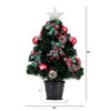 Nearly Natural 24-in Pre-Lit Fiber Optic Cosmopolitan Star Topped Artificial Christmas Tree with Decorative Planter - 2 of 4