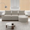 99-Inch Beige L-Shaped Chenille Cloud Curved Sectional Sofa with Chaise for Living Room and Bedroom - 2 of 4