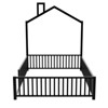 Whisen Metal House Platform Bed with Guardrail and Chimney - 4 of 4