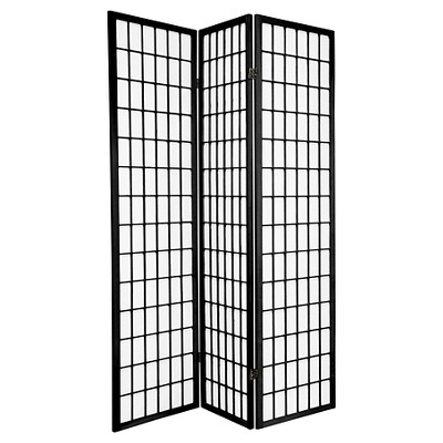 Photo 1 of * DAMAGED* 6 ft. Tall Window Pane Shoji Screen 3 Panels - Oriental Furniture