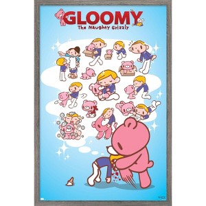 Trends International Gloomy Bear - Knee To The Face Framed Wall Poster Prints - 1 of 4