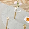 Vynxaria 42" Gold & Glass Round Coffee Tables - Modern Luxury Dining Centerpiece - 4 of 4