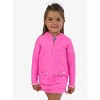 RuffleButts Girls UPF50+ Sun Protective Ruched Quarter-Zip Cover-Up - Neon Pink, 7 - 3 of 4
