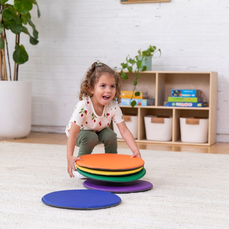 ECR4Kids SoftZone Colorful Floor Pads, Round Foam Cushions, Flexible Seating, 6-Piece, 5 of 10