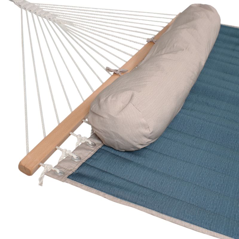 Sunnydaze Heavy-Duty 2-Person Quilted Designs Fabric Hammock with Spreader Bars and Detachable Pillow - 440 lb Weight Capacity, 5 of 11