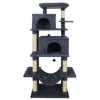 Costway 70” Large Cat Tree for Indoor Cats with Plush Top Perch, Dual large Condos, Hammock Light Gray/Dark Gray/Beige - 2 of 4